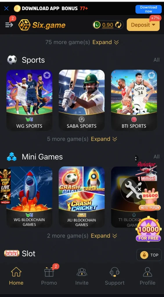 Six Game Login and Registration